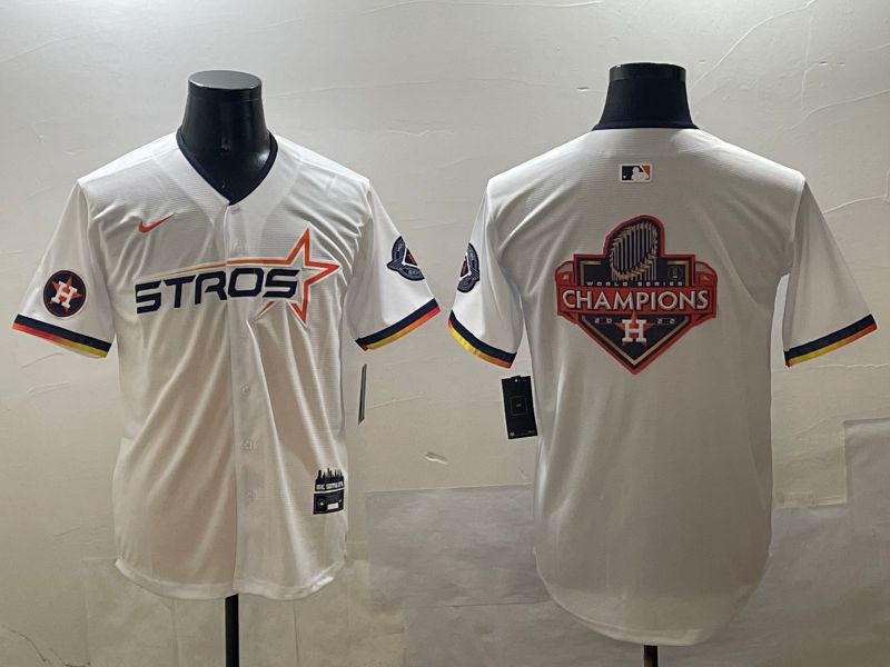 Men Houston Astros Blank White Three generations Joint Name 2025 Nike MLB Jersey style 18